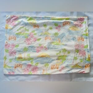 Pottery Barn Kids Pillow Case Tropical Hawaii Print.